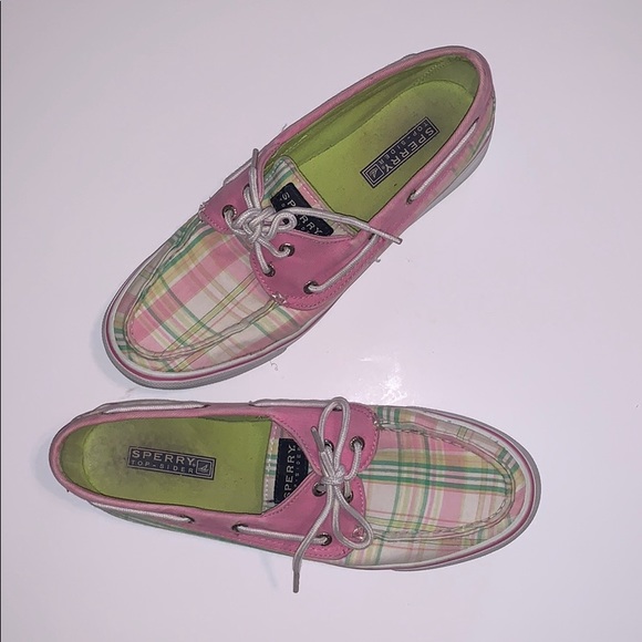 Sperry Shoes - 🐾3 For $25 Sperry Pink & Green Topsiders Sz 8.6